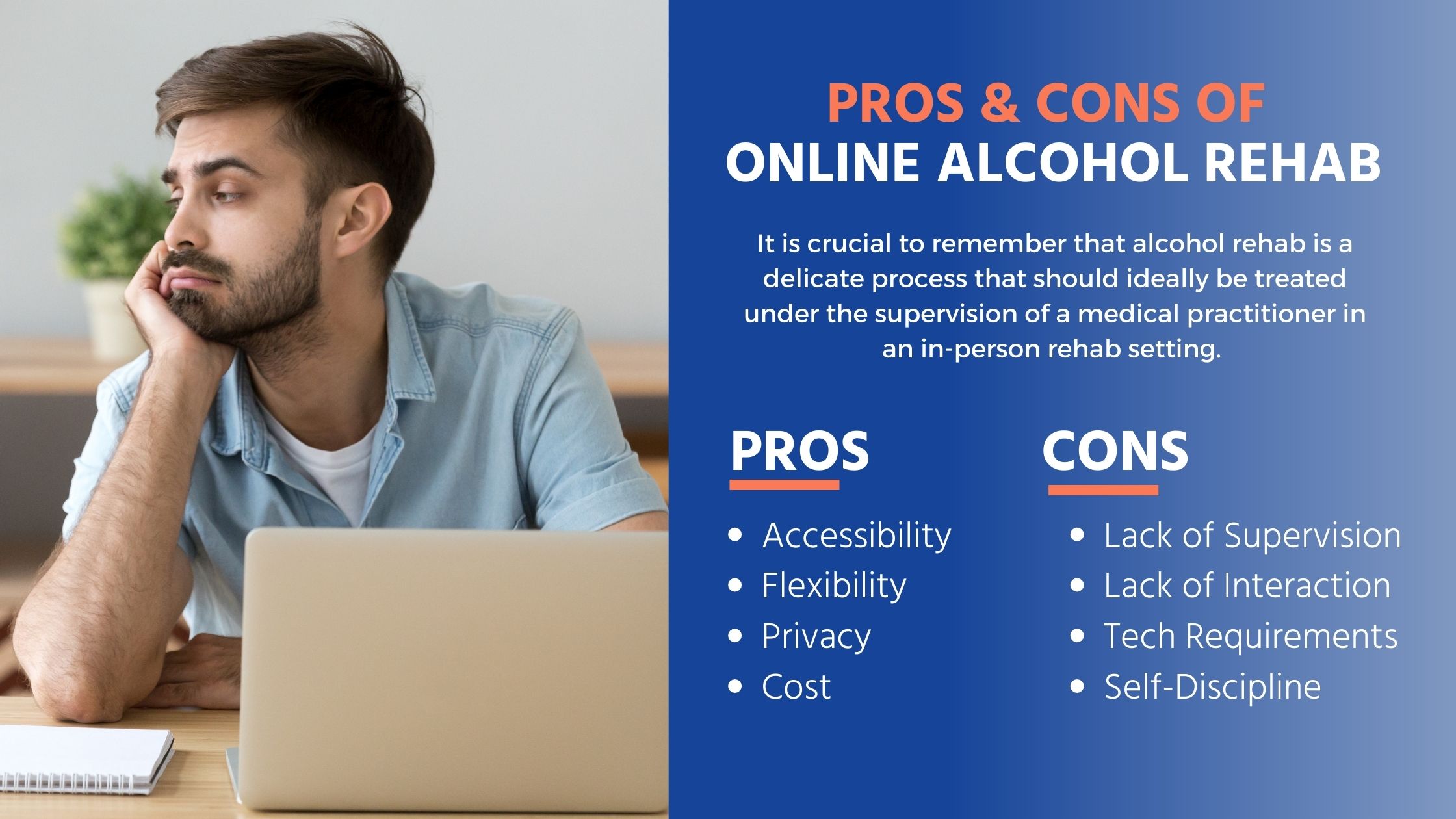 Pros and Cos of Online Alcohol Rehab