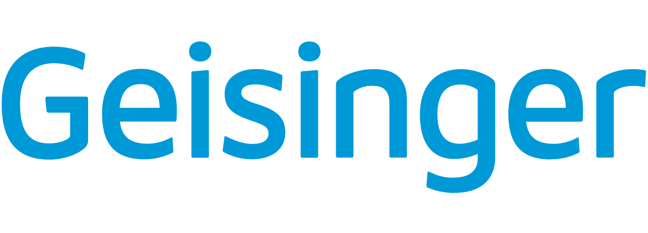 Blue text logo displaying the word Geisinger in a modern, sans-serif font on a light gray background.