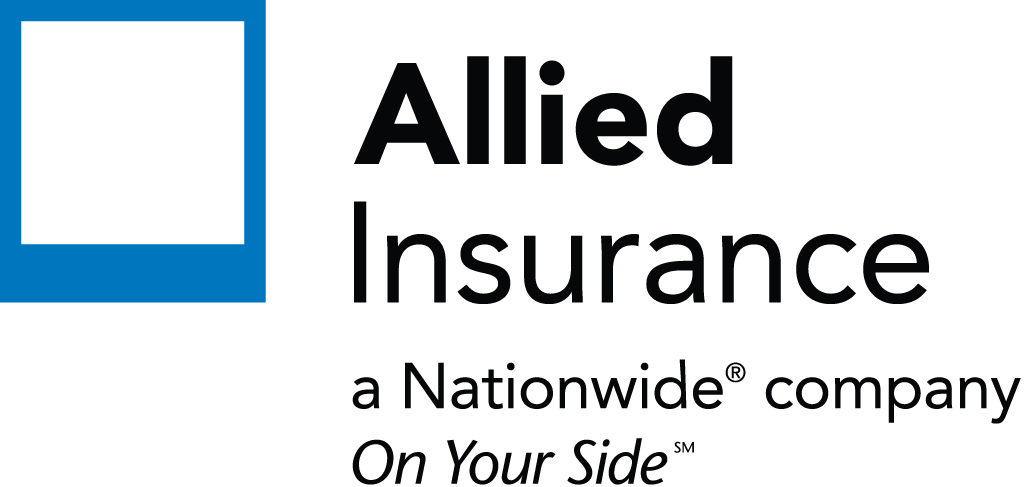Allied Insurance logo with a blue square on the left and the text Allied Insurance, a Nationwide company, On Your Side to the right—trusted by those seeking addiction treatment near me or an addiction treatment center.