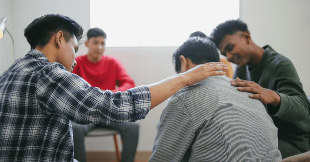 Supportive group therapy session in progress, showing what to expect at a residential treatment center.